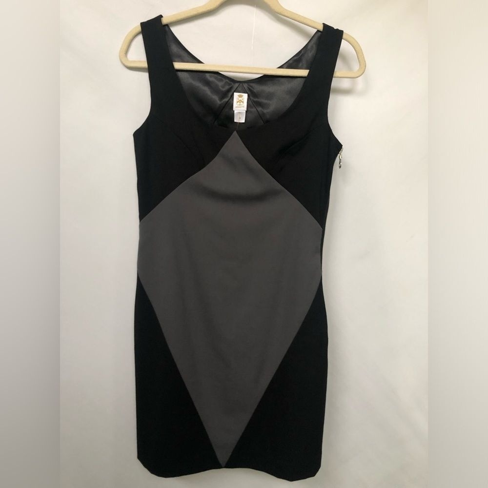 Abaete Black & Gray Diamond Womens 4 Sheath Mini Dress Y2K Wool Old Money
